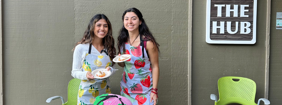 1 of 3, student leaders hosting a cooking demo